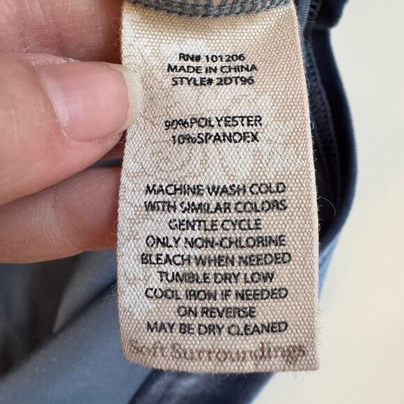 Soft Surroundings Legion Blue Velvet Boyfriend Tunic Shirt Women's Medium EUC - Picture 8 of 10